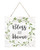Bless Our Home Floral Wreath Wooden Plank Sign 7.5 x 7.5