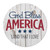 God Bless America Round Wood Sign 16"
