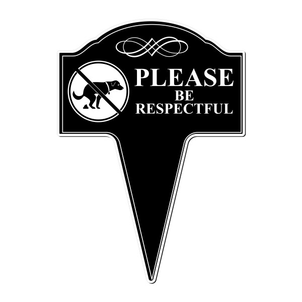No Dog Pooping Please Be Respectful Aluminum Yard Sign 10x14 (Available in English or Spanish)