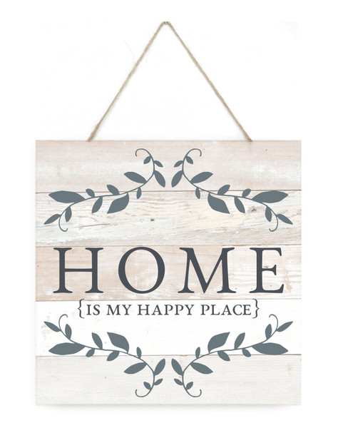 Home Is My Happy Place Wooden Plank Sign 7.5 x 7.5