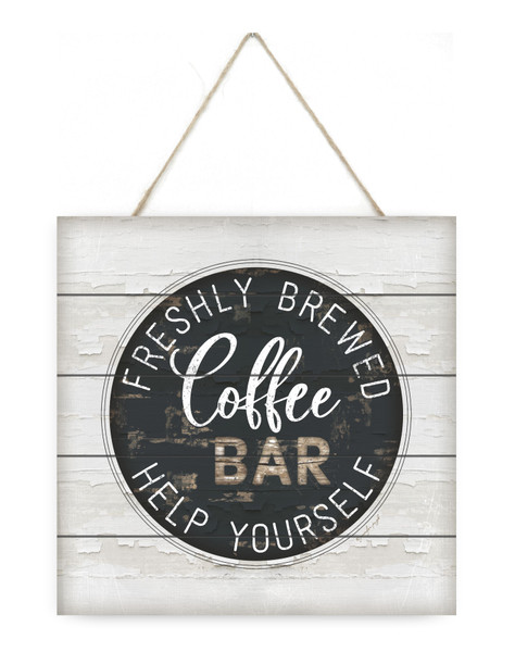 Coffee Bar Wooden Plank Sign 7.5 x 7.5