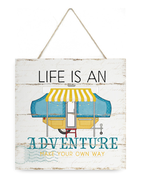 Life Is An Adventure Wooden Plank Sign 7.5 x 7.5