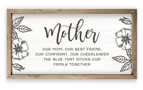 Mother Our Mom Our Best Friend Rustic Wood Farmhouse Wall Sign