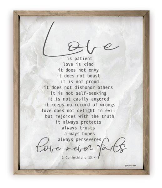 Love Is Patient Love Is Kind Rustic Wood Farmhouse Wall Sign