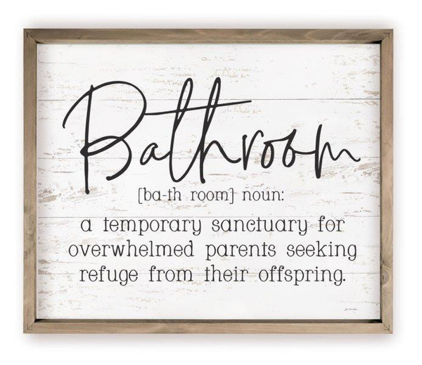 Bathroom A Temporary Sanctuary Rustic Wood Farmhouse Wall Sign
