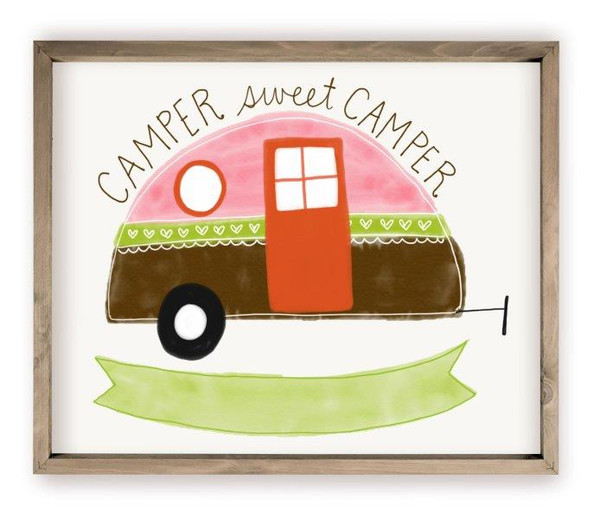 Camper Sweet Camper Rustic Wood Farmhouse Wall Sign