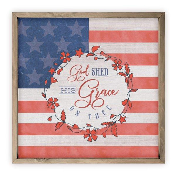 God Shed His Grace On Thee Rustic Wood Farmhouse Wall Sign