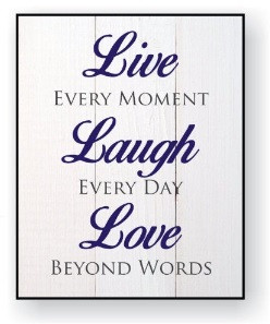Live Laugh Love Printed Wood Wall Sign 12x15
