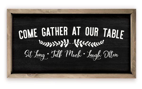 Come Gather At Our Table Rustic Wood Farmhouse Wall Sign