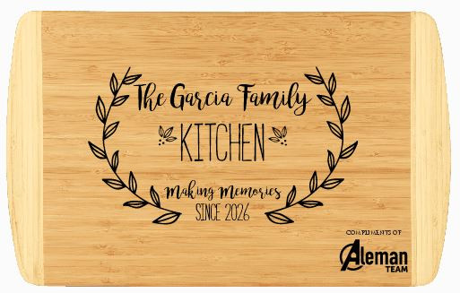 Roberto Aleman/Aleman Team Bamboo Cutting Board 12x18	