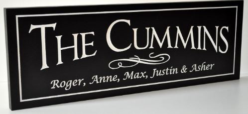 Personalized Carved Wood Family Name Sign With First Names