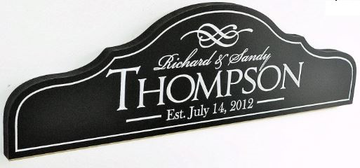 Personalized Carved Wood Family Name Sign With Established Date 7x24