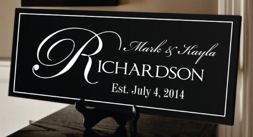 Personalized Carved Family Name Sign With Established Date