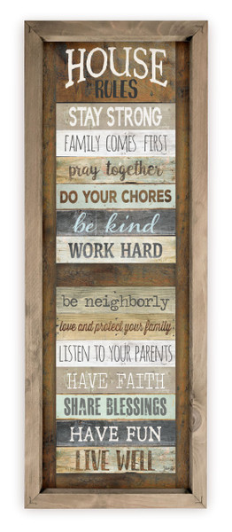House Rules Wood Farmhouse Wall Sign
