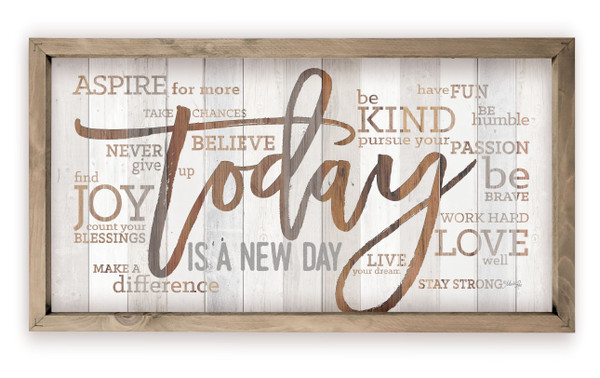 Today Is A New Day Wood Farmhouse Wall Sign