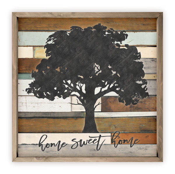Home Sweet Home Rustic Tree Wood Farmhouse Wall Sign
