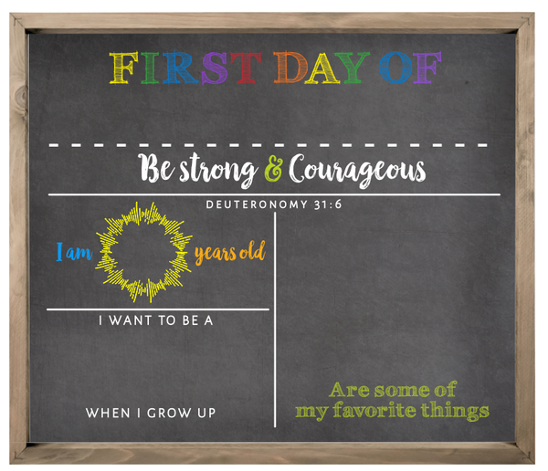 First Day Of School Religious Rustic Sign 10x12
