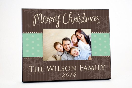 Merry Christmas Personalized Picture Frame For A 4x6 Photo