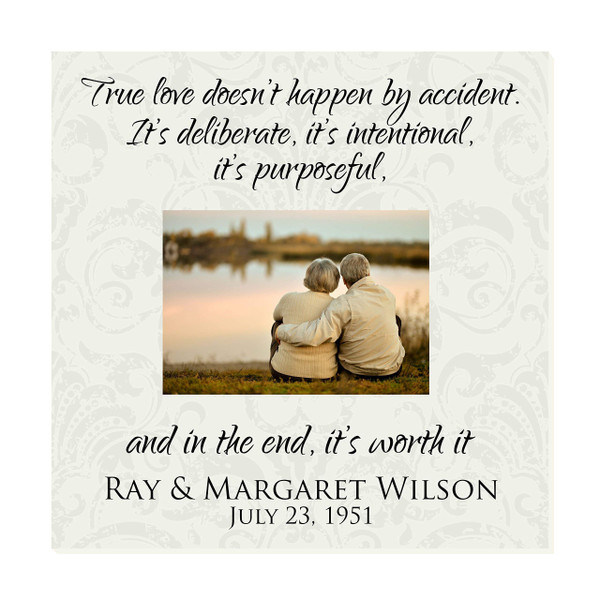 True Love Doesn't Happen By Accident Personalized Picture Frame For A 5x7 Photo