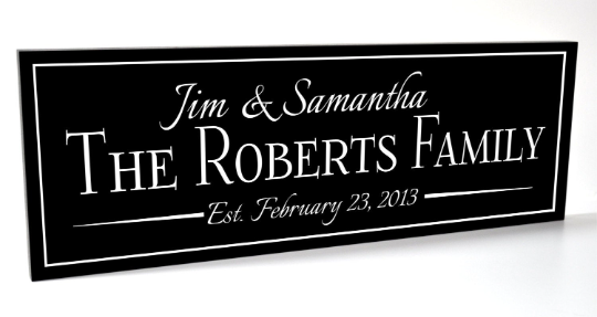 Personalized Wood Family Name Sign With And Established Date