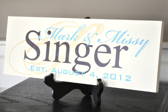 Personalized Printed Family Name Sign With Established Date