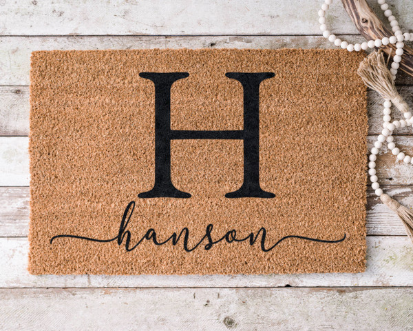Personalized Coir Coconut Husk Doormat Door Mat 18x30 or 24x36