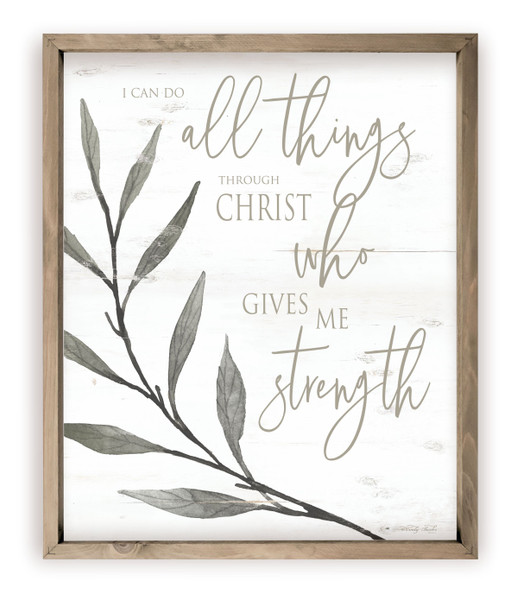 I Can Do All Things Through Christ Who Gives Me Strength Rustic Wood Farmhouse Wall Sign