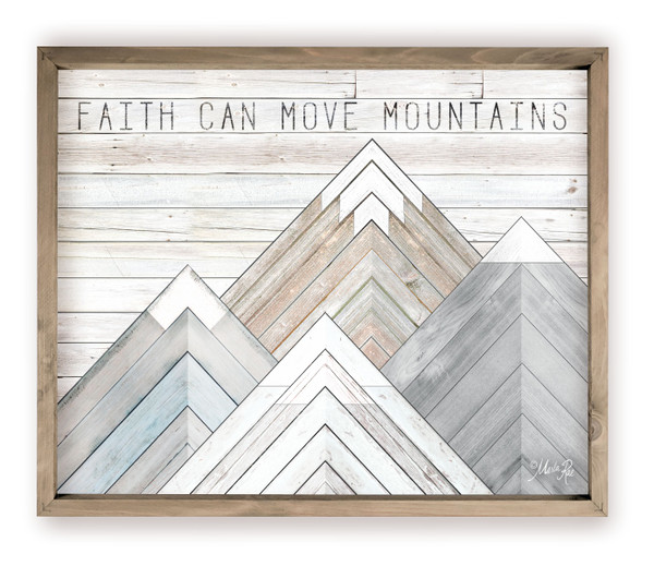 Faith Can Move Mountains Rustic Wood Wall Sign