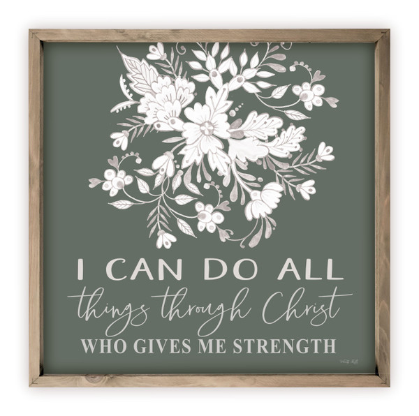 I Can Do All Things Through Christ Who Gives Me Strength Rustic Wood Wall Sign
