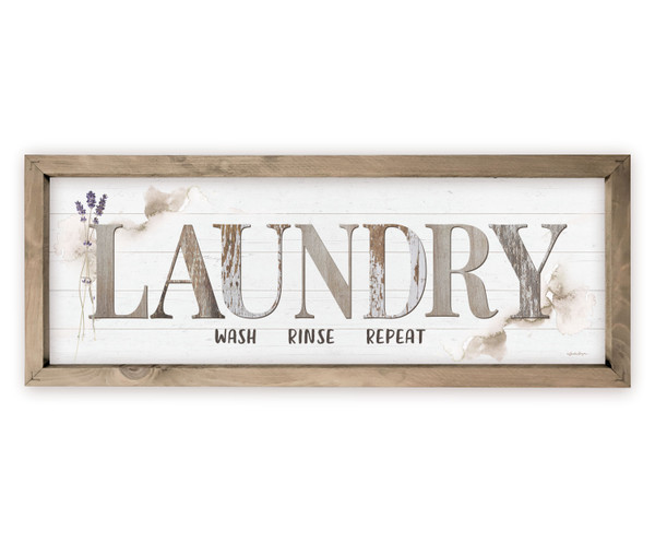 Laundry Wash Rinse Repeat Rustic Wood Wall Sign