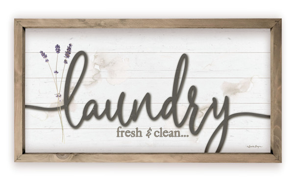 Laundry Fresh And Clean With Lavender Blooms Rustic Wood Wall Sign