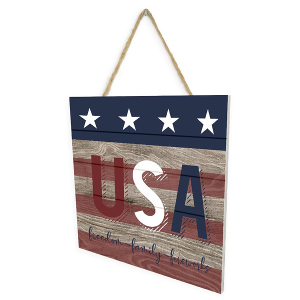 USA Wooden Plank Sign 7.5 x 7.5