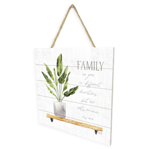 Family We Grow In Different Directions Wooden Plank Sign 7.5 x 7.5
