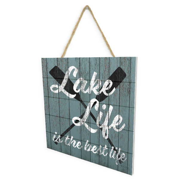 Lake Life Is The Best Life Wooden Plank Sign 7.5 x 7.5