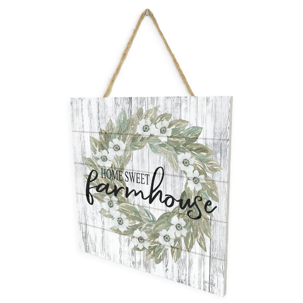 Home Sweet Farmhouse Wooden Plank Sign 7.5 x 7.5