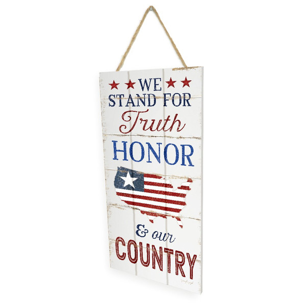 We Stand For Truth Wooden Plank Hanging Wall Decor Sign White Style 5x10