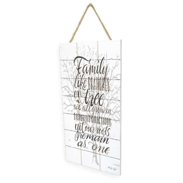 Family Like Branches On A Tree Wooden Plank Hanging Wall Decor Sign White Style 5x10