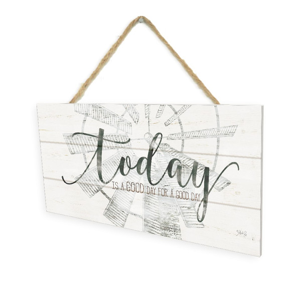 Today Is A Good Day For A Good Day Wooden Plank Hanging Wall Decor Sign White Style 5x10