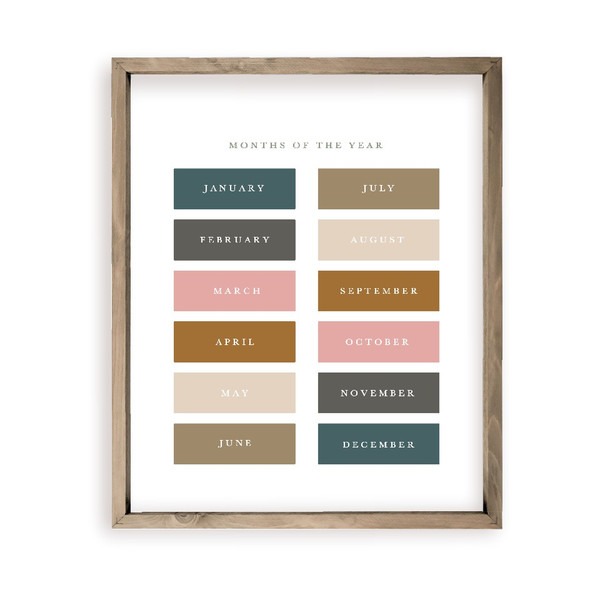 Months Of The Year Home School Nursery Sign Wall Decor Kid's Room