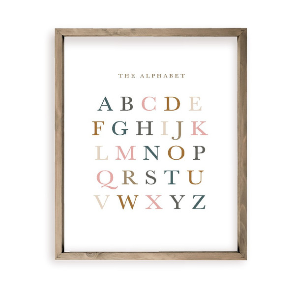 The Alphabet Letters Home School Nursery Sign Wall Decor Kid's Room