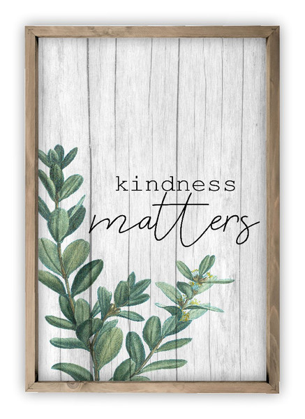 Kindness Matters Whitewashed Wood Farmhouse Style Wood Wall Decor Sign