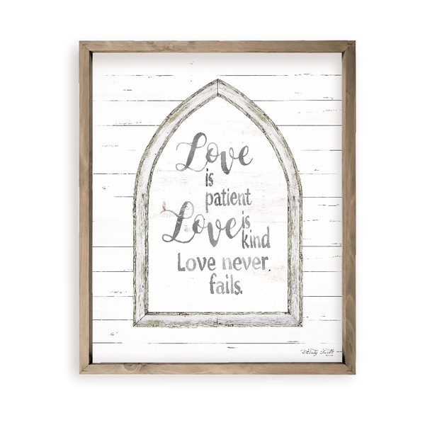 Love Is Patient Love Is Kind Love Never Fails Farmhouse Style Wood Wall Decor Sign