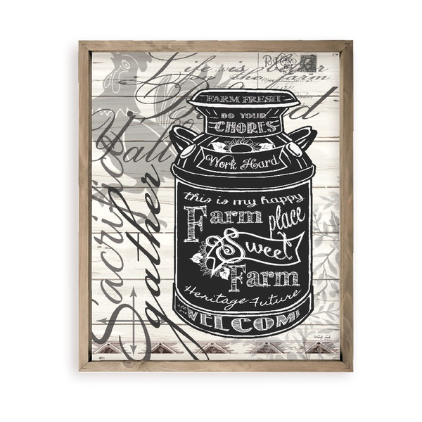 Farm Sweet Farm Welcome Milk Jug Farmhouse Style Wood Wall Decor Sign