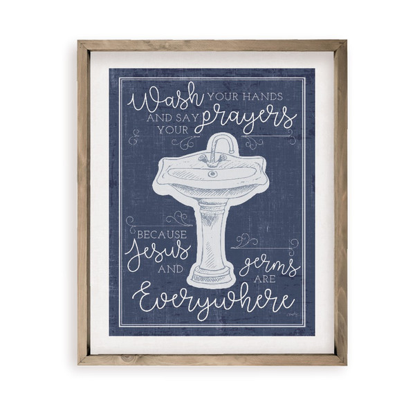 Wash Your Hands And Say Your Prayers Funny Bathroom Wall Decor Sign
