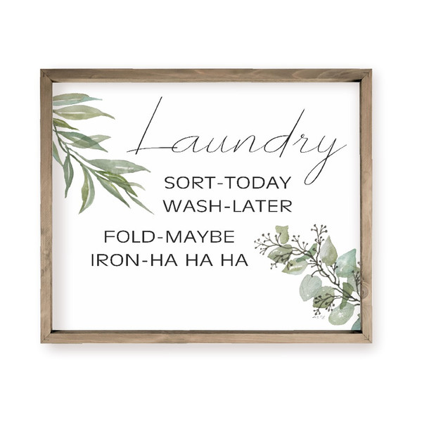 Laundry Schedule Wash Today Sort Later Farmhouse Style Wood Wall Decor Sign
