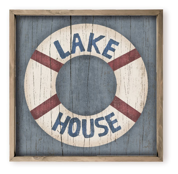 Lake House Life Saver Farmhouse Style Wood Wall Decor Sign