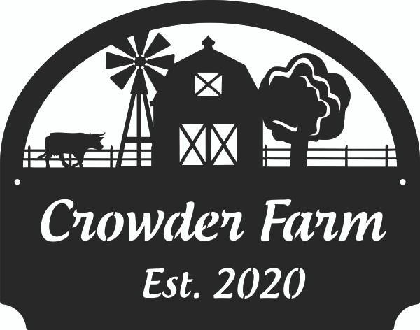 Personalized Metal Outdoor Address Sign With Barn Scene 13x16