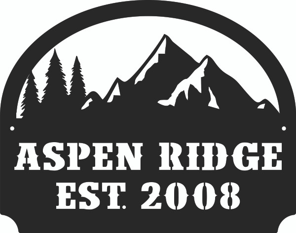 Personalized Metal Outdoor Address Sign With Mountain Scene 13x16