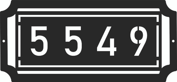 Personalized Metal Outdoor Address Numbers Sign (Horizontal) 7.5x16