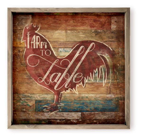 Farm To Table Rooster Farmhouse Style Wood Wall Decor Sign